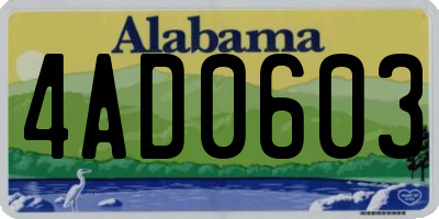 AL license plate 4AD0603
