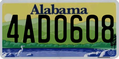 AL license plate 4AD0608