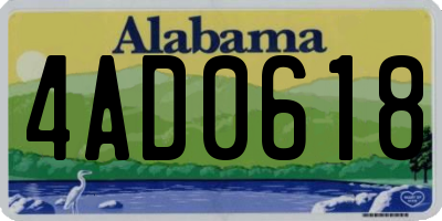 AL license plate 4AD0618