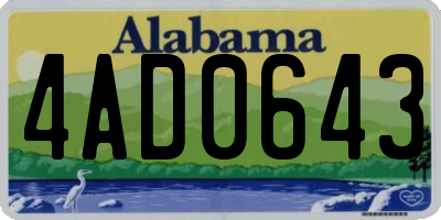 AL license plate 4AD0643