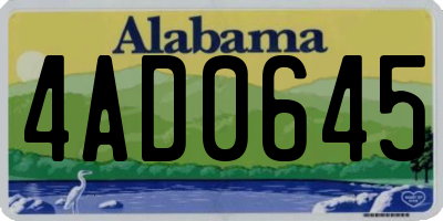 AL license plate 4AD0645