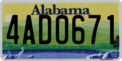 AL license plate 4AD0671