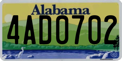 AL license plate 4AD0702