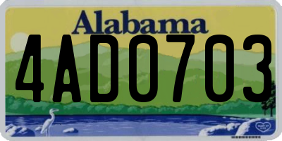 AL license plate 4AD0703