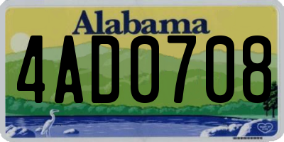 AL license plate 4AD0708