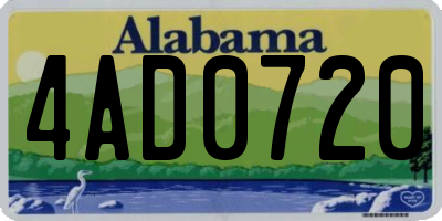 AL license plate 4AD0720
