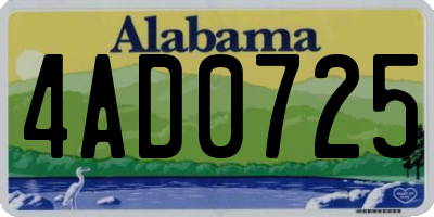 AL license plate 4AD0725