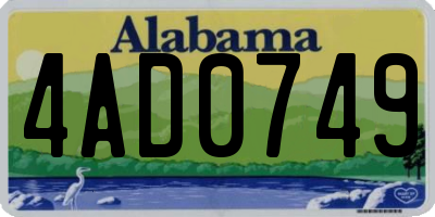 AL license plate 4AD0749