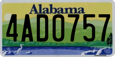 AL license plate 4AD0757