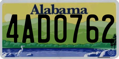 AL license plate 4AD0762