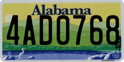 AL license plate 4AD0768