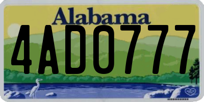 AL license plate 4AD0777