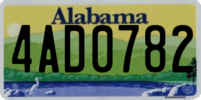 AL license plate 4AD0782