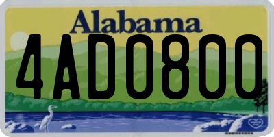 AL license plate 4AD0800