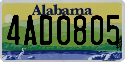 AL license plate 4AD0805