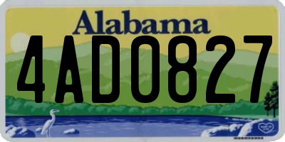 AL license plate 4AD0827