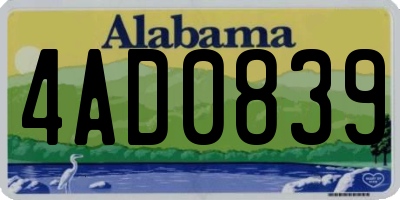 AL license plate 4AD0839