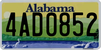 AL license plate 4AD0852