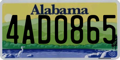 AL license plate 4AD0865