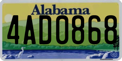 AL license plate 4AD0868