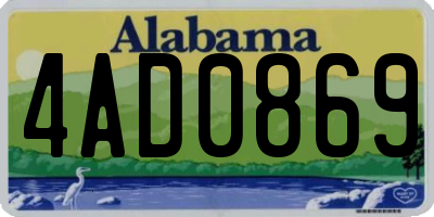 AL license plate 4AD0869