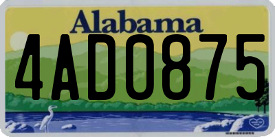 AL license plate 4AD0875