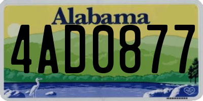 AL license plate 4AD0877