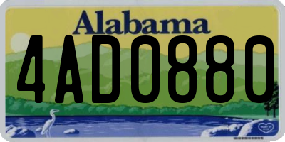 AL license plate 4AD0880