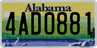 AL license plate 4AD0881