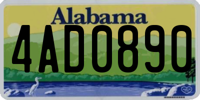 AL license plate 4AD0890