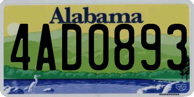 AL license plate 4AD0893