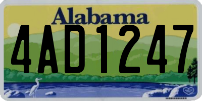AL license plate 4AD1247