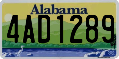 AL license plate 4AD1289