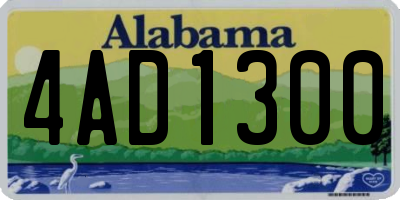 AL license plate 4AD1300