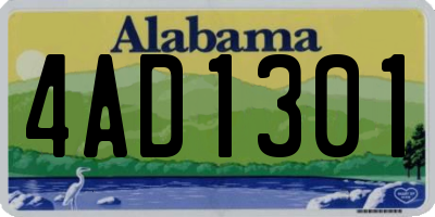 AL license plate 4AD1301