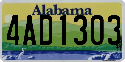 AL license plate 4AD1303