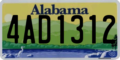 AL license plate 4AD1312