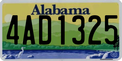 AL license plate 4AD1325