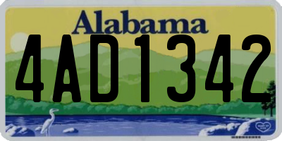 AL license plate 4AD1342