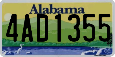 AL license plate 4AD1355