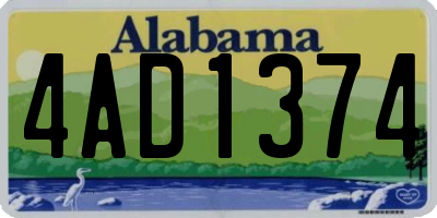 AL license plate 4AD1374