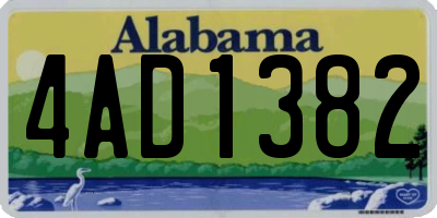 AL license plate 4AD1382