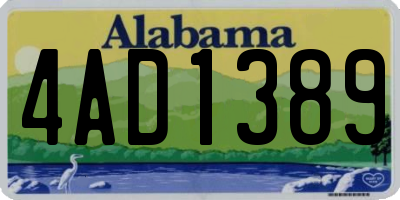 AL license plate 4AD1389