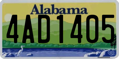 AL license plate 4AD1405