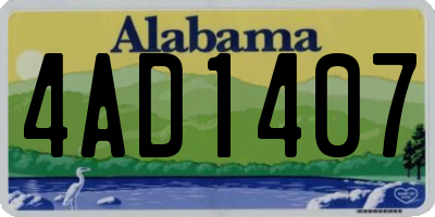 AL license plate 4AD1407