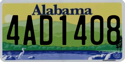 AL license plate 4AD1408