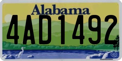 AL license plate 4AD1492
