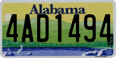 AL license plate 4AD1494