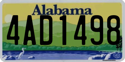 AL license plate 4AD1498