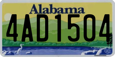 AL license plate 4AD1504